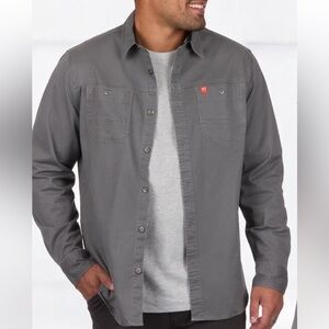 The American Outdoorsman | Twill Work Shirt Gray Button Down | Size S Small New